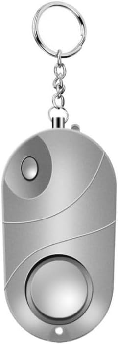 Allarme Personale Portachiavi – Sirena di Emergenza 130dB con Torcia LED, Dispositivo di Sicurezza per Donna, Bambini e Anziani – Allarme Tascabile Facile da Usare - Argento