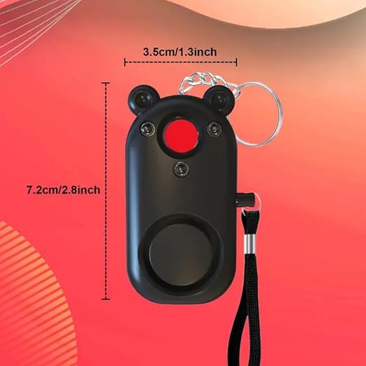Rilevatore di Telecamere Nascoste - Dispositivo di Protezione della Privacy 3 in 1 – Allarme Personale 130dB e Sensore di Vibrazione – Sicurezza Portatile per Viaggi e Hotel (NERO)