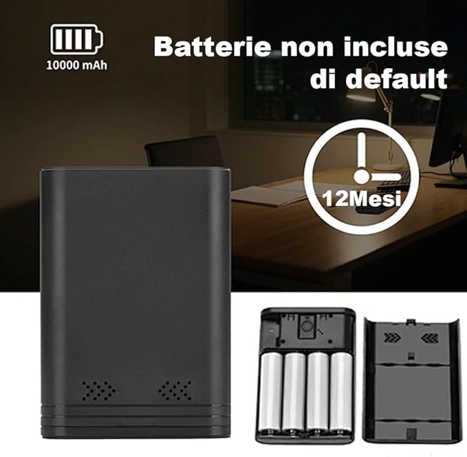 Microspia Antifurto Audio Wi-Fi con Microfono Esterno Rimovibile – Mini Registratore Magnetico – Registratore Vocale Digitale Professionale – Autonomia Fino a 12 Mesi (KANT 3000 POWER)