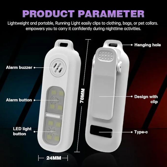 Allarme Personale con Luce LED – Portachiavi Difesa Personale 130dB per Donne, Bambini e Anziani – Mini Dispositivo Anti-Aggressione