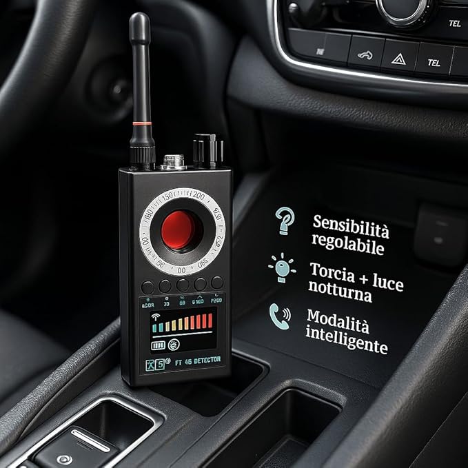 Italia Rilevatore Microspie - Rilevamento Intelligente Di Telecamere Spia e Microcamere – Ideale Per Viaggi, Hotel, Auto, Spazi Pubblici E Protezione Quotidiana (K19)