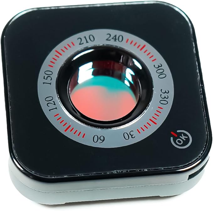 Rivelatore di Telecamere Nascoste con Filtro Ottico e Luce Rossa – 3 Modalità , Compatto e Ricaricabile via USB
