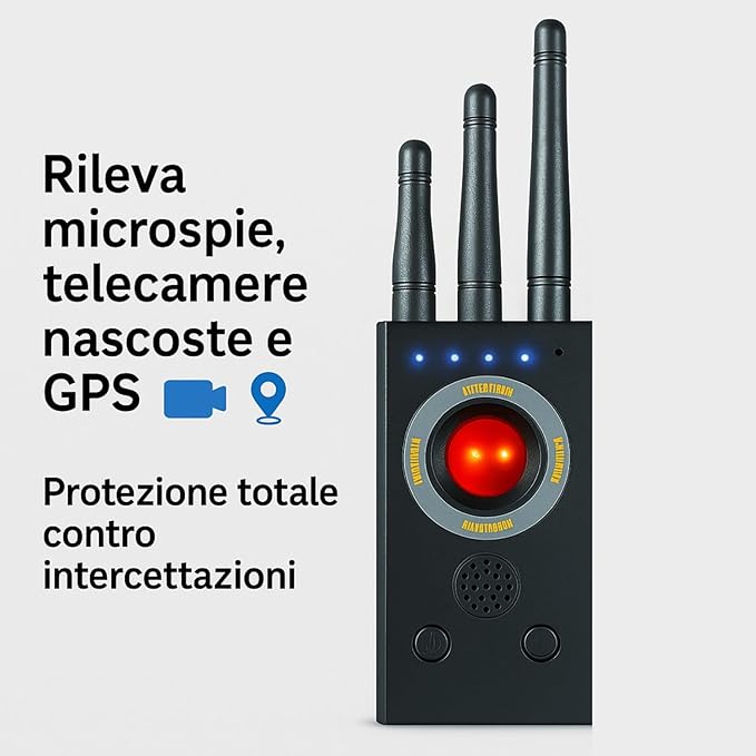 Rilevatore Microspie, Rilevatore Telecamere Nascoste e Tracker GPS, Rilevatore Anti Spia con 3 Modalità Professionale (T16 CHECK H6)