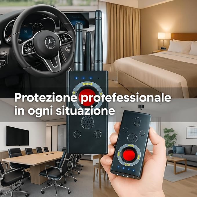 Rilevatore Microspie, Rilevatore Telecamere Nascoste e Tracker GPS, Rilevatore Anti Spia con 3 Modalità Professionale (T16 CHECK H6)