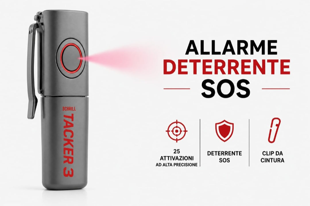Monty Soul | Allarme Personale di Sicurezza con 25 getti, Dispositivo Portatile Dissuasore, Made in Germany