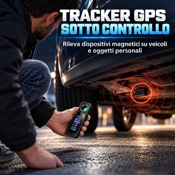 Rilevatore Intelligente Telecamere Nascoste Display OLED Touch - Anti-Spionaggio per Airbnb e Hotel - Scansione Automatica Chip AI - Rilevatore Microspie Bug e Tracker GPS (HOME 3000)