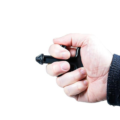 Rompivetro Portatile e Fischietto per Autodifesa e Difesa Personale– Strumento Antiaggressione di Emergenza e Sicurezza Auto – Resistente, Leggero e Facile da Usare (Nero con Fischietto)