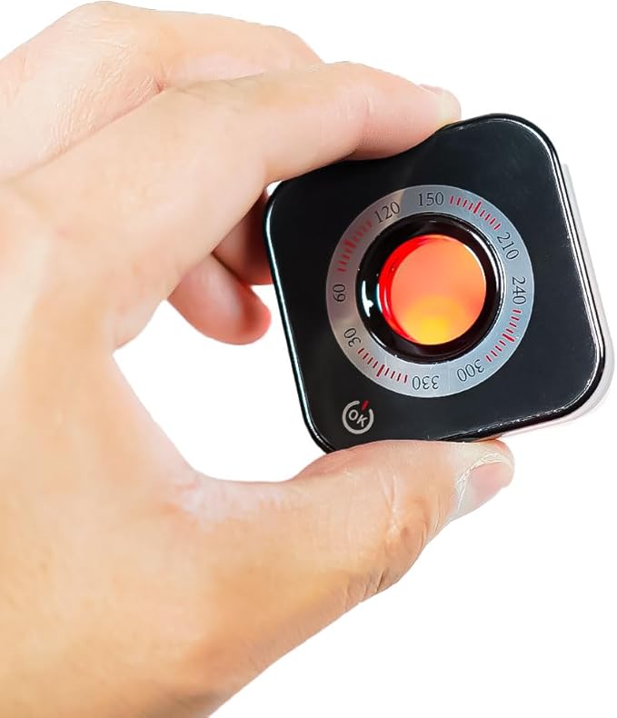 Rivelatore di Telecamere Nascoste con Filtro Ottico e Luce Rossa – 3 Modalità, Compatto e Ricaricabile via USB