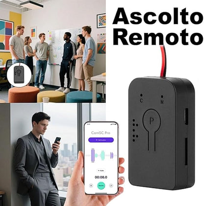 Microspia Antifurto Audio Wi-Fi – Mini Registratore Magnetico – Registratore Vocale Digitale Professionale – Fissaggio Magnetico & Archiviazione Doppia (AR-09)