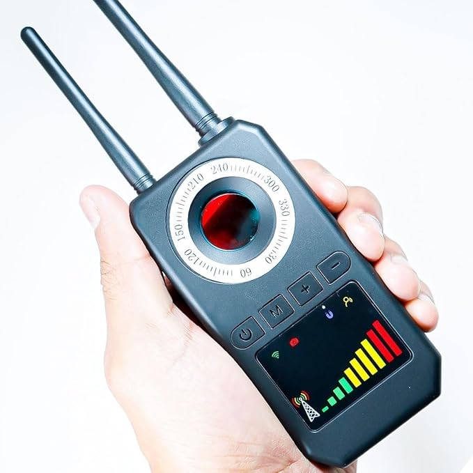 Rilevatore Professionale per Dispositivi Spia, Microfoni Nascosti, Telecamere e Localizzatori GPS – Portatile ad Alta Sensibilità per Individuare Segnali Wireless, Intercettatori GSM WIFI GPS (AK)