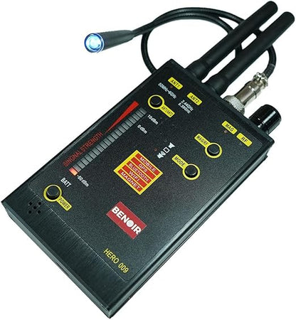 Rilevatore Professionale di Microspie, Telecamere Nascoste e GPS - Dispositivo Portatile Avanzato con Alta Sensibilità per Rilevare Segnali Wireless OCCULTATE in auto e a NOLEGGIO (BENOIR HERO 09)