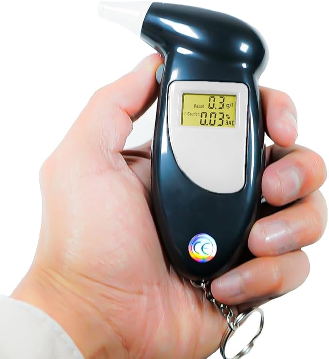 Etilometro Portatile Certificato, Dispositivo Professionale e Preciso – Display LCD e Ricarica USB – Alcol Test Affidabile, Misuratore Tasso Alcolemico Tascabile