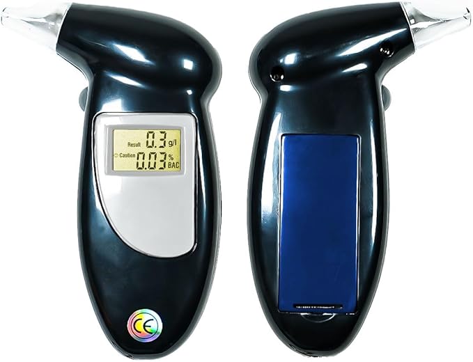 Etilometro Portatile Certificato, Dispositivo Professionale e Preciso – Display LCD e Ricarica USB – Alcol Test Affidabile, Misuratore Tasso Alcolemico Tascabile