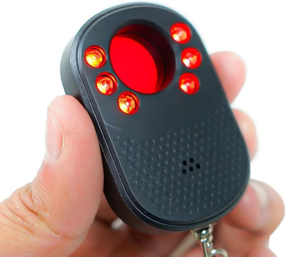 Rilevatore di microspie in miniatura – scansione ottica con filtro rosso e allarme di emergenza – ideale per hotel, auto, uffici e viaggi (G5 SMART)