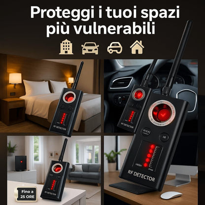 Rilevatore Microspie, Telecamere Nascoste e GPS - Rilevatore Anti-spionaggio Portatile, Perfetto per Uffici, Hotel, Case e Viaggi - Proteggi la Privacy con Tecnologia Avanzata (KAPLER 5000)