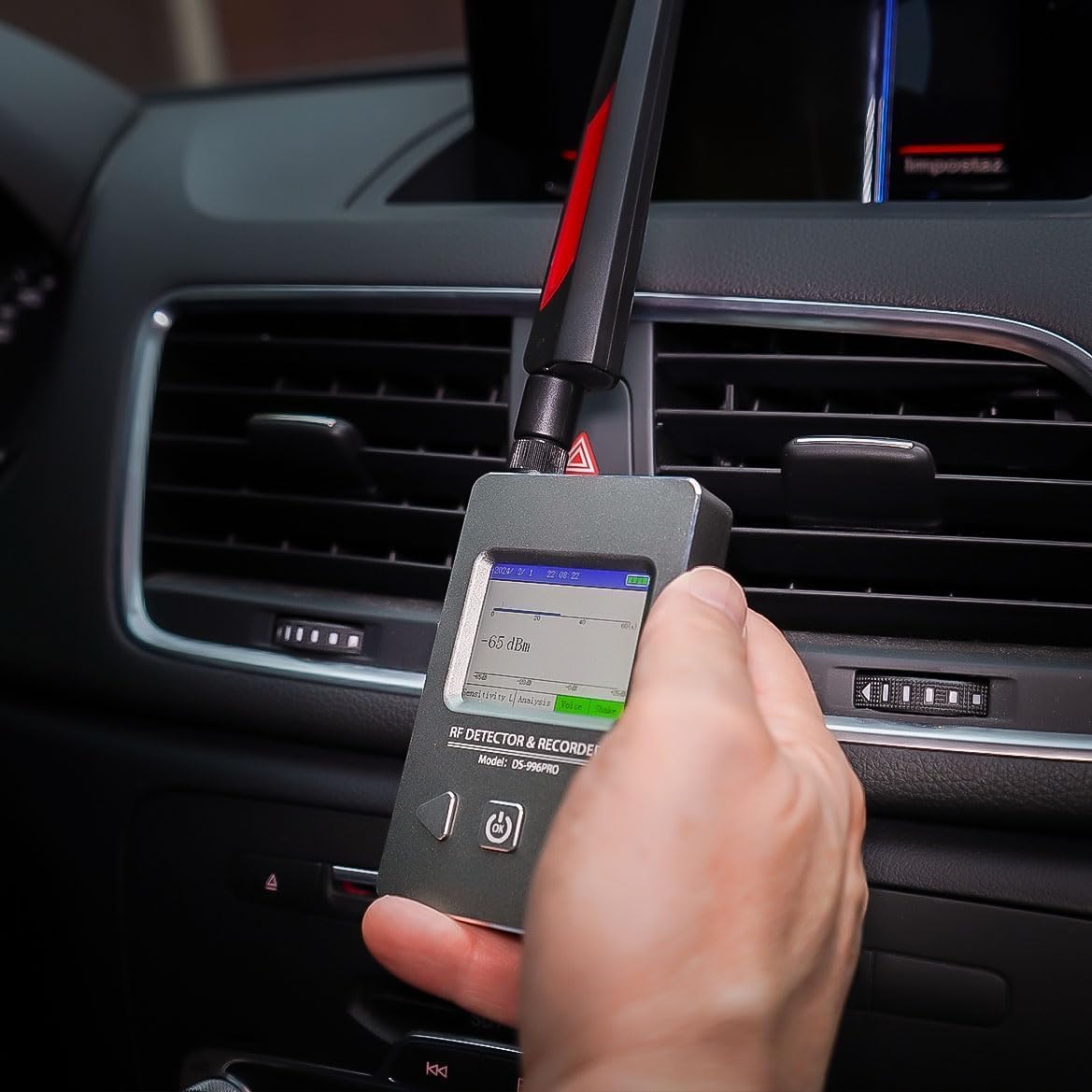 Rilevatore professionale di gps microspie e telecamere - Rilevatore Portatile per Uffici, Case con display lcd a colori alta sensibilità serie professionale - (MFSB Interceptor)