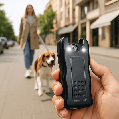 Dispositivo Repellente per Cani Aggressivi con Ultrasuoni e LED Flash, Portatile e Sicuro, Allontana Cani Minacciosi Senza Danneggiarli, Perfetto per Jogging, Passeggiate e Ciclisti 20MT
