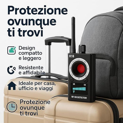 Italia - Rilevatore Microspie Professionale News Advance – Rilevamento di RF, Telecamere Spia Camere Nascoste, Microcamere Dispositivi Magnetici – Ideale Per Auto e Abitazioni (K18 2025)