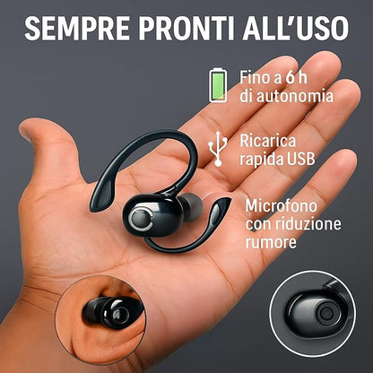 Auricolari Bluetooth Hi-Fi con Gancio Ergonomico - MontySoul