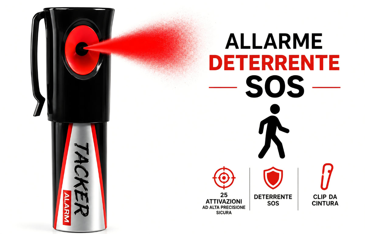 Monty Soul | Allarme Personale di Sicurezza con 25 getti, Dispositivo Portatile Dissuasore, Made in Germany