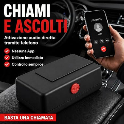 MICROSPIA AUDIO Ascolto solo LIVE e Localizzatore GMS con SIM (NON INCLUSA), Chiami e Ascolti - Controllo tramite SMS - Compatto per Monitoraggio e Antifurto per Auto e Abitazioni A8