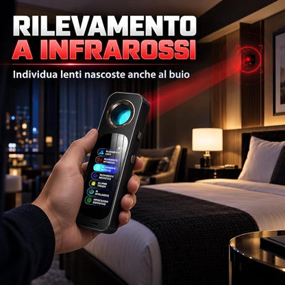 Rilevatore Intelligente Telecamere Nascoste Display OLED Touch - Anti-Spionaggio per Airbnb e Hotel - Scansione Automatica Chip AI - Rilevatore Microspie Bug e Tracker GPS (HOME 3000)