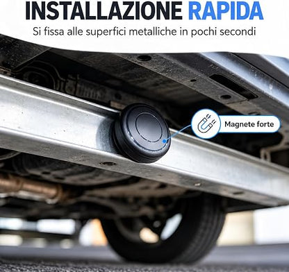 Mini Localizzatore GPS 4G con Forte Magnete - Tracker Impermeabile IP67 GLONASS AGPS Beidou per Auto Moto e Animali - Tracciamento in Tempo Reale via App iOS Android e PC - Dispositivo Portatile