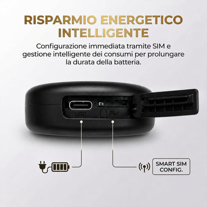 Localizzatore GPS per Auto e Moto, Posizione in Tempo Reale, Allarme SOS, Modalità Intelligente di Risparmio Energetico, Base Magnetica (GeoTrack2)